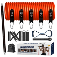 11Pcs/Set 150LBS Resistance Bands Crossfit Portable Gym Sports Bodybuilding Fitness Equipment Fitness Elastic Rope Unisex