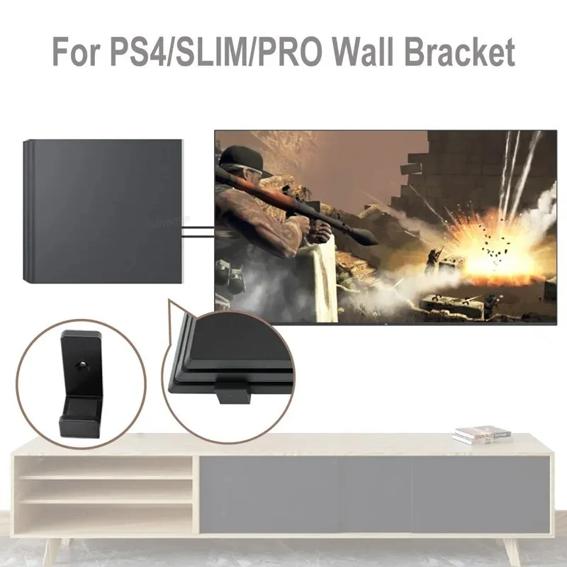 For PS4 Console Wall Mount Bracket Holder For Playstation 4 Storage Stand Host Rack Hook Base For PS4 Pro/Slim Accessories