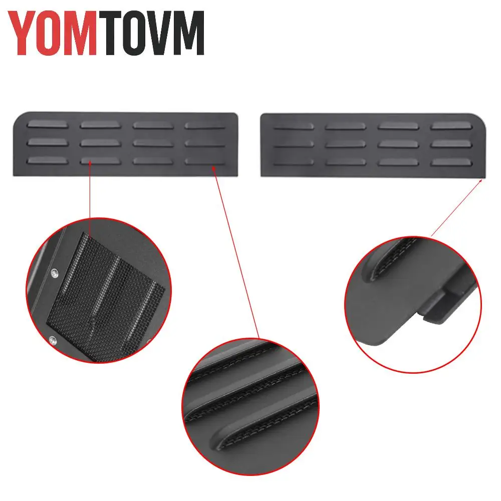 1 Pair Aluminum Rear Window Vent Louver Sun Shield Panel Fit For Jeep JL Wrangler 2018-2024, JK Wrangler 2007-2017