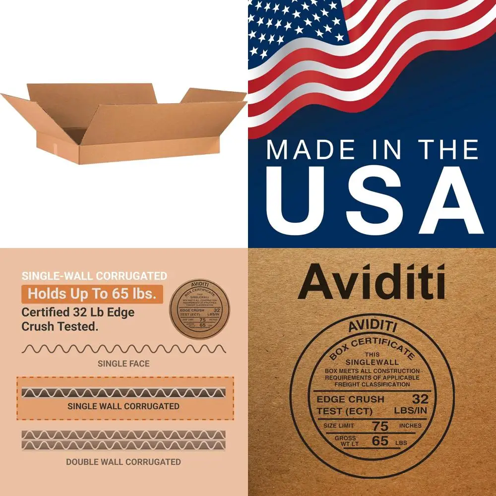 

Medium 10-Pack Corrugated Cardboard Boxes - 36L x 24W x 4H for Moving, Mailing, Packing, and Storage