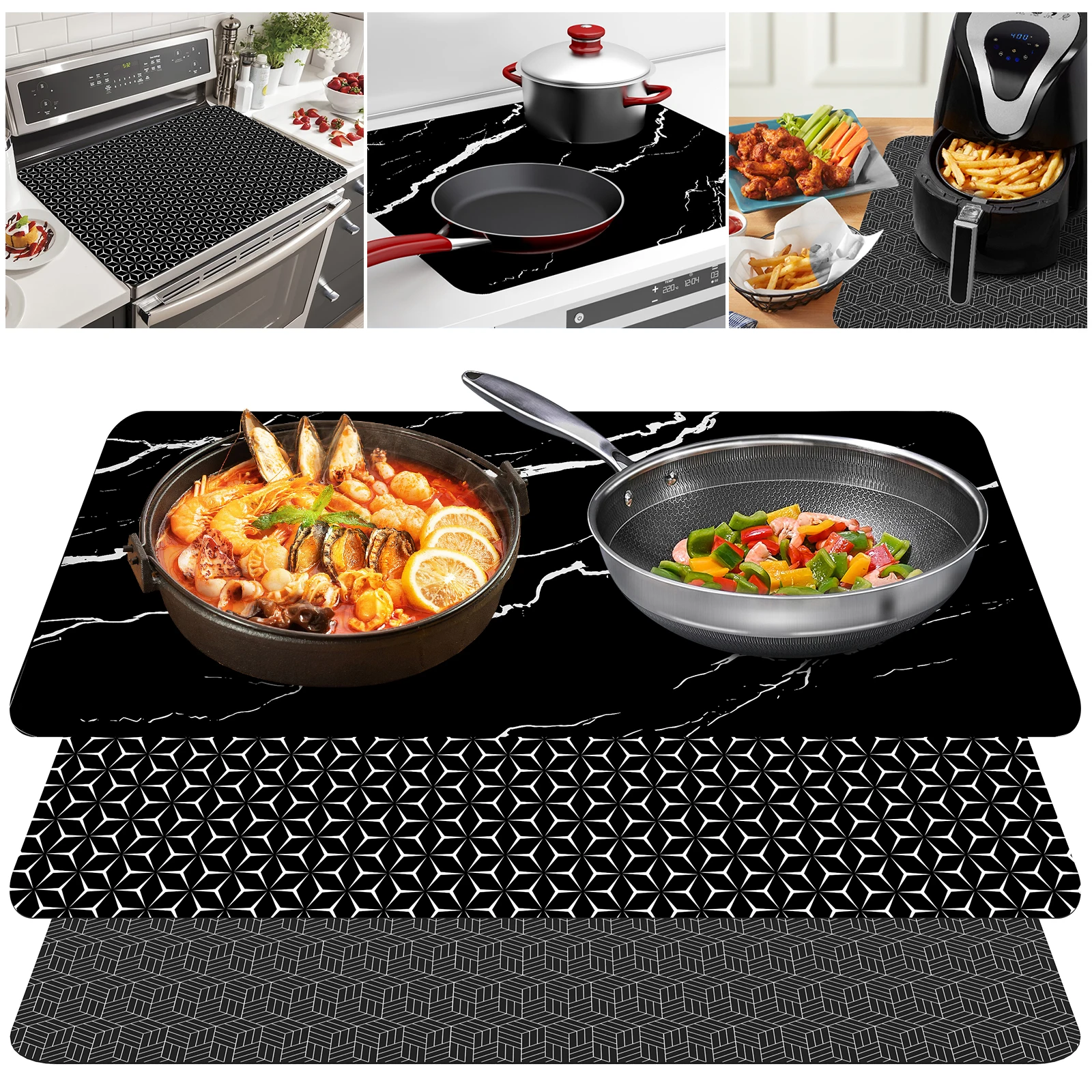 Induction Cooktop Protective Mat Stove Cooktop Silicone Anti-Scratch Protector Pad Heat-Resistant Non-Slip Counter Protect Mat