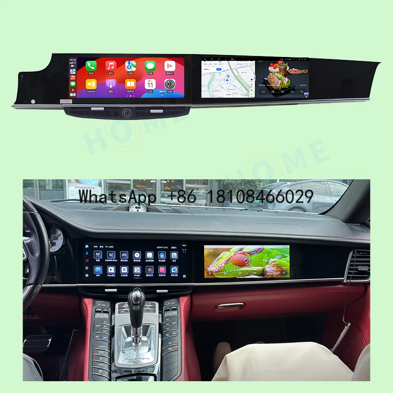 

12.3 Inch Dual Screen for Porsche Panamera Android 13 Car Multimedia Radio GPS Navigation Wireless Carplay Auto 2010-2016