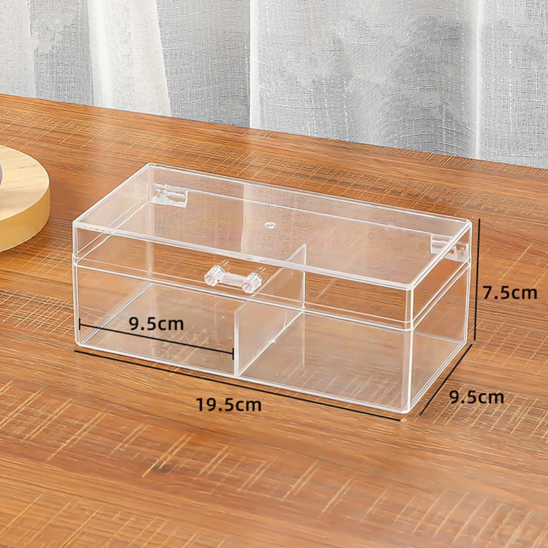 Kpop Photocard Storage Box Transparent Acrylic Photo Card Organizer Compartment Flip Box Card Case Protector Container Korean