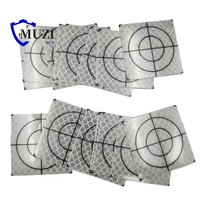 100Pcs Size 20/30/40/50/60MM Reflector Sheet For Leica Total Station Survey Geography White Target Sheet Reflective Sticker