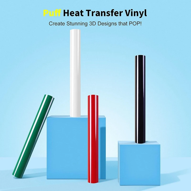3D Puff Vinyl Heat Transfer For T-Shirts, Puff Heat Transfer Vinyl For Easy To Cut Durable Easy To Use Green