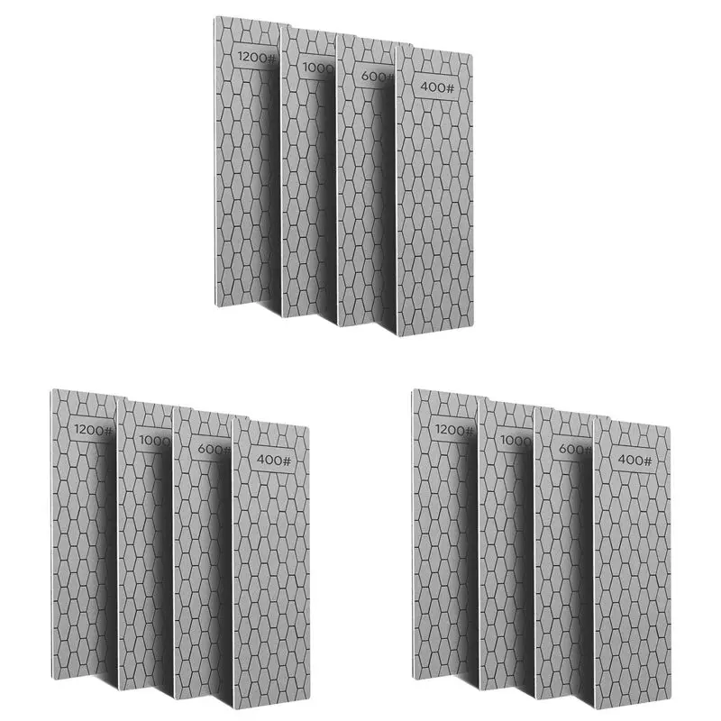 hlzs-12-pcs-diamond-sharpening-plate-set-diamond-sharpening-stone-with-honeycomb-surface-400-600-1000-1200-grit