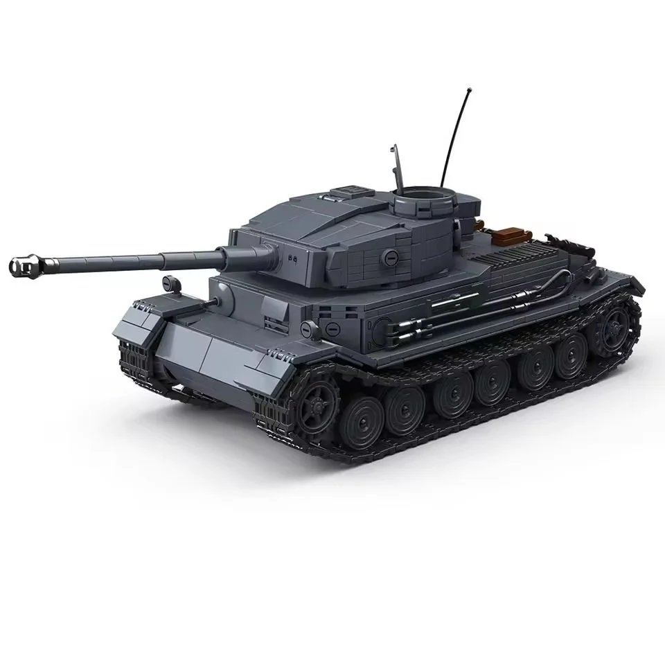 Blocos de Montar de Tanque Pesado Panzerkampfwagen VI Tiger da Segunda Guerra Mundial - Brinquedos de Soldados do Exército