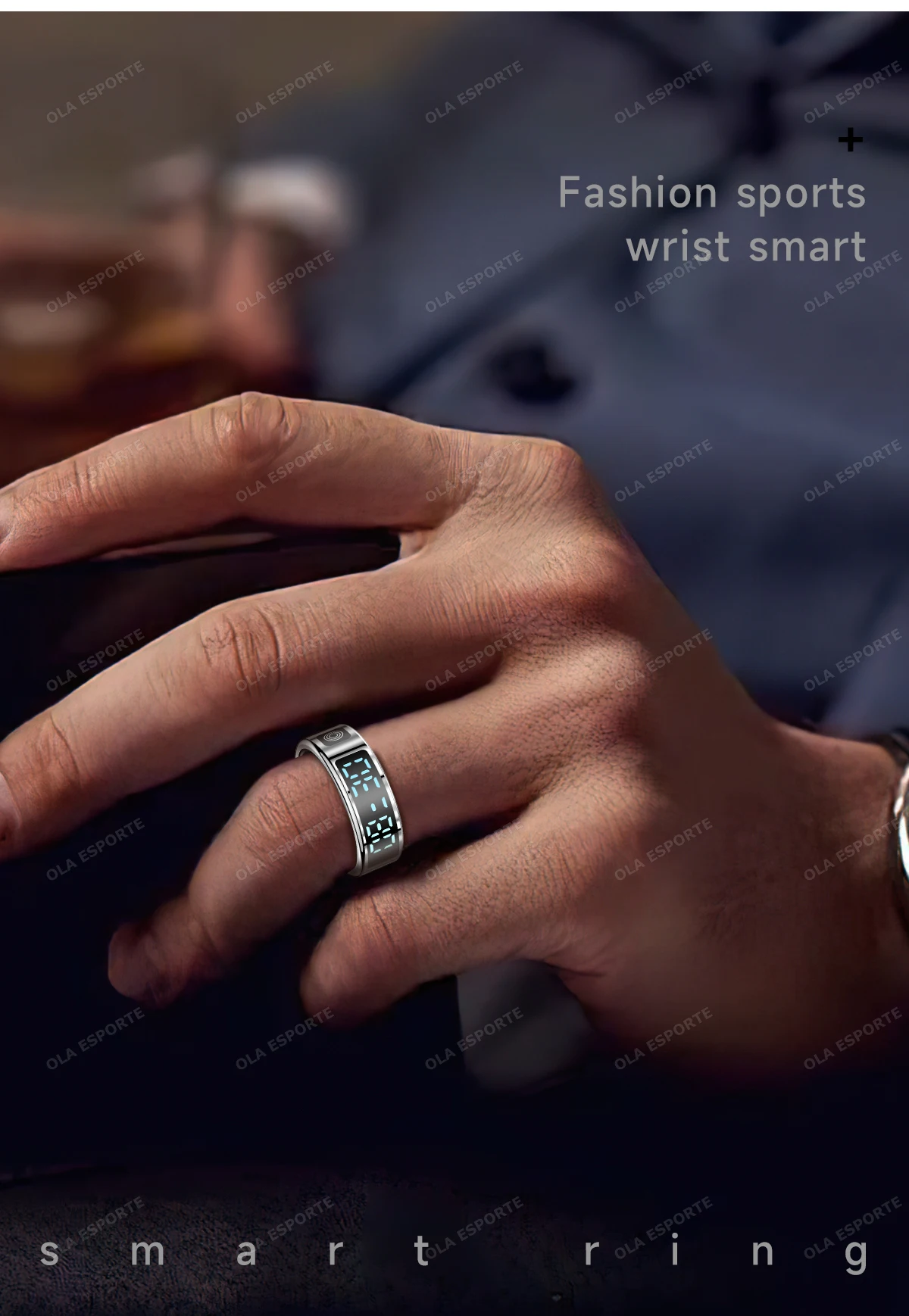 Intelligenter Ring mit Digitalanzeige, Fitness-Tracker, Schlaf- und Aktivitätsmonitor, Schrittzähler, Fernkamera, Tragbarer Ring für den täglichen Sport HT30 – Detail 22