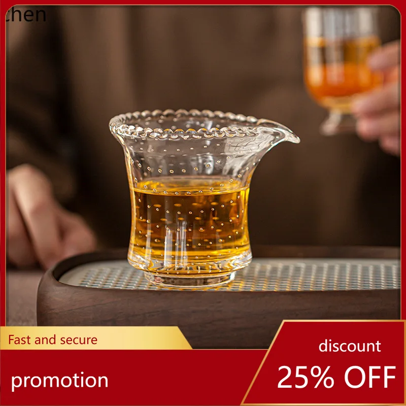 

ZML hot glass wave high-transparency tea dispenser, Chinese-style handmade tea divider
