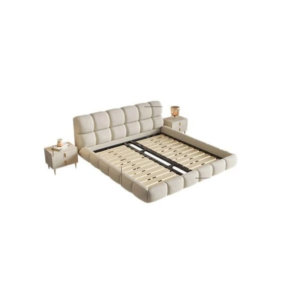 

Cream wind, puff suspension bed, modern minimalist master bedroom queen bed