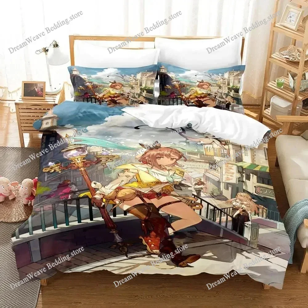 

Anime Atelier Ryza Bedding Set Duvet Cover Bed Set Quilt Cover Pillowcase Comforter King Queen Size Boys Adult Bedding Set963