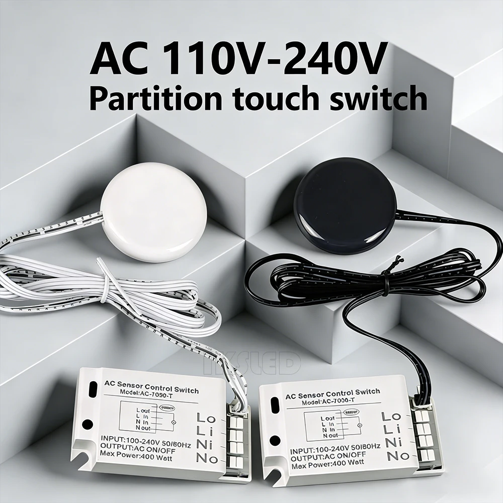 220V LED Touch ON/OFF Sensor Switch Penetrating Wood Panel Smart Home Customized for Lighting Control Used for cupboard