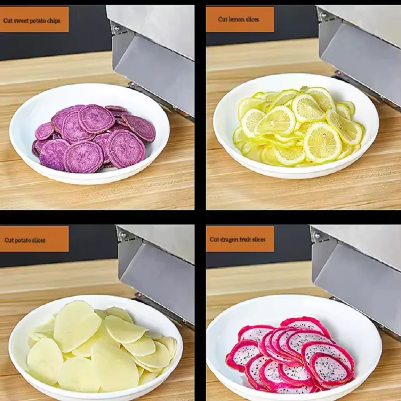 電気野菜カッターステンレス鋼商業調整可能な自動フルーツシュレッダー家庭用ジャーキーミートスライサー