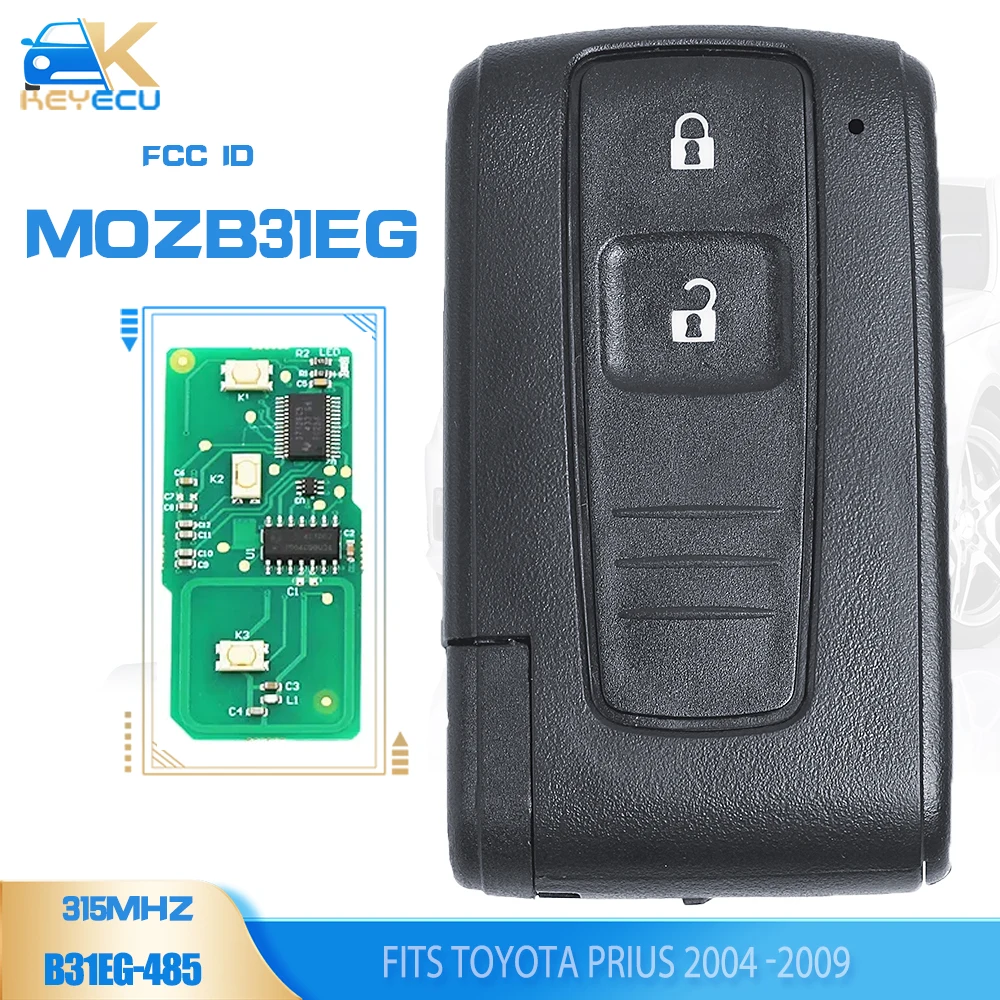 KEYECU FCCID: MOZB31EG Smart Remote Key 2 Button fob ASK 315MHz 4D67 for Toyota Prius 2004 2005 2006 2007 2008 2009