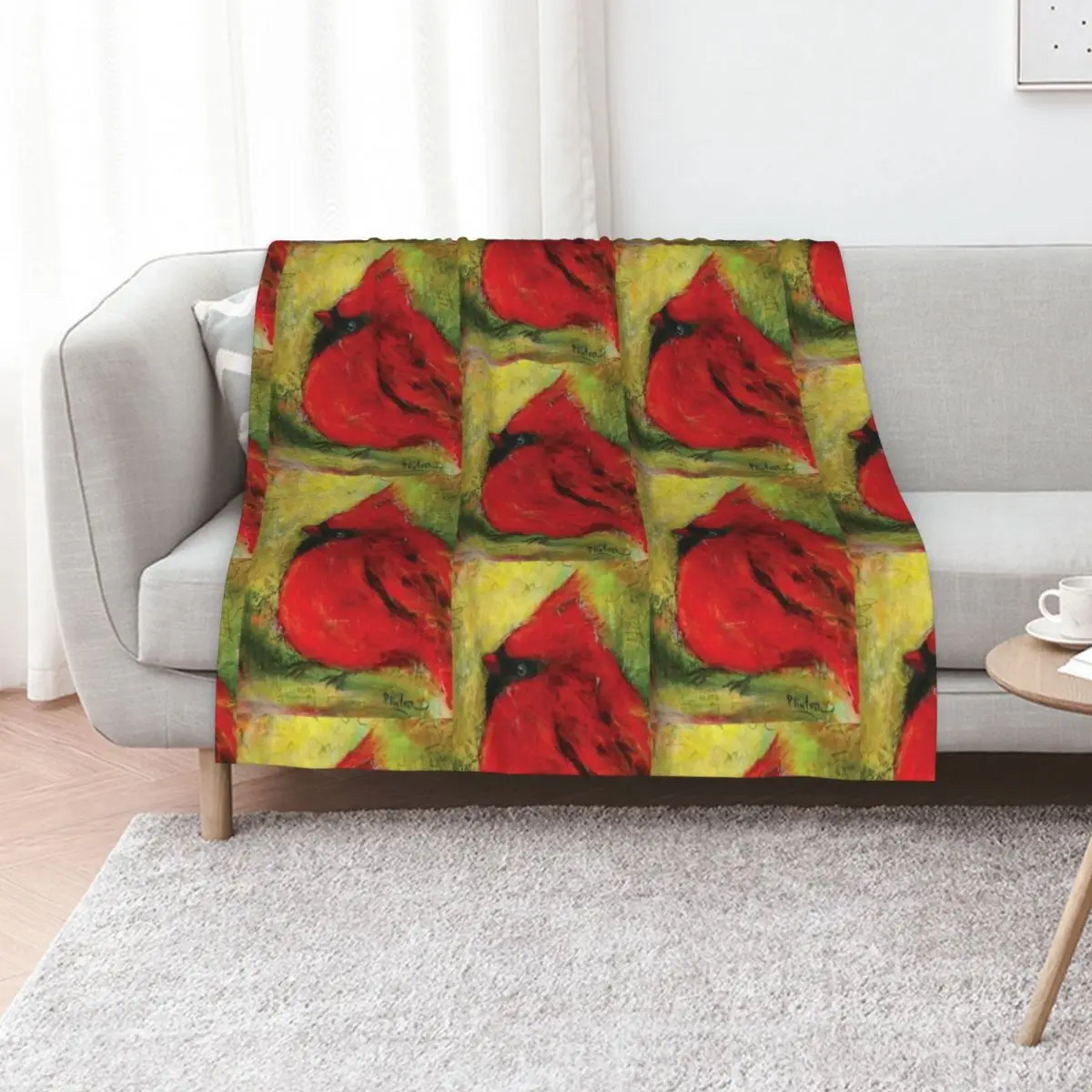 Cardinal Fat Cardinal Throw Blanket Flannel Fabric Custom Comforter Thin Baby Plush Blankets