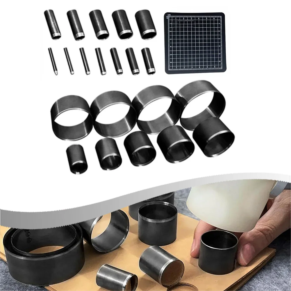 For DIY Leather Cutting Punch Kit with Multiple Size Circular Dies for Precision Crafting and Leather Projects