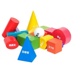 Geometric figure teaching aids shape square volume wood primary school first grade mathematics teaching aids three-dimensional