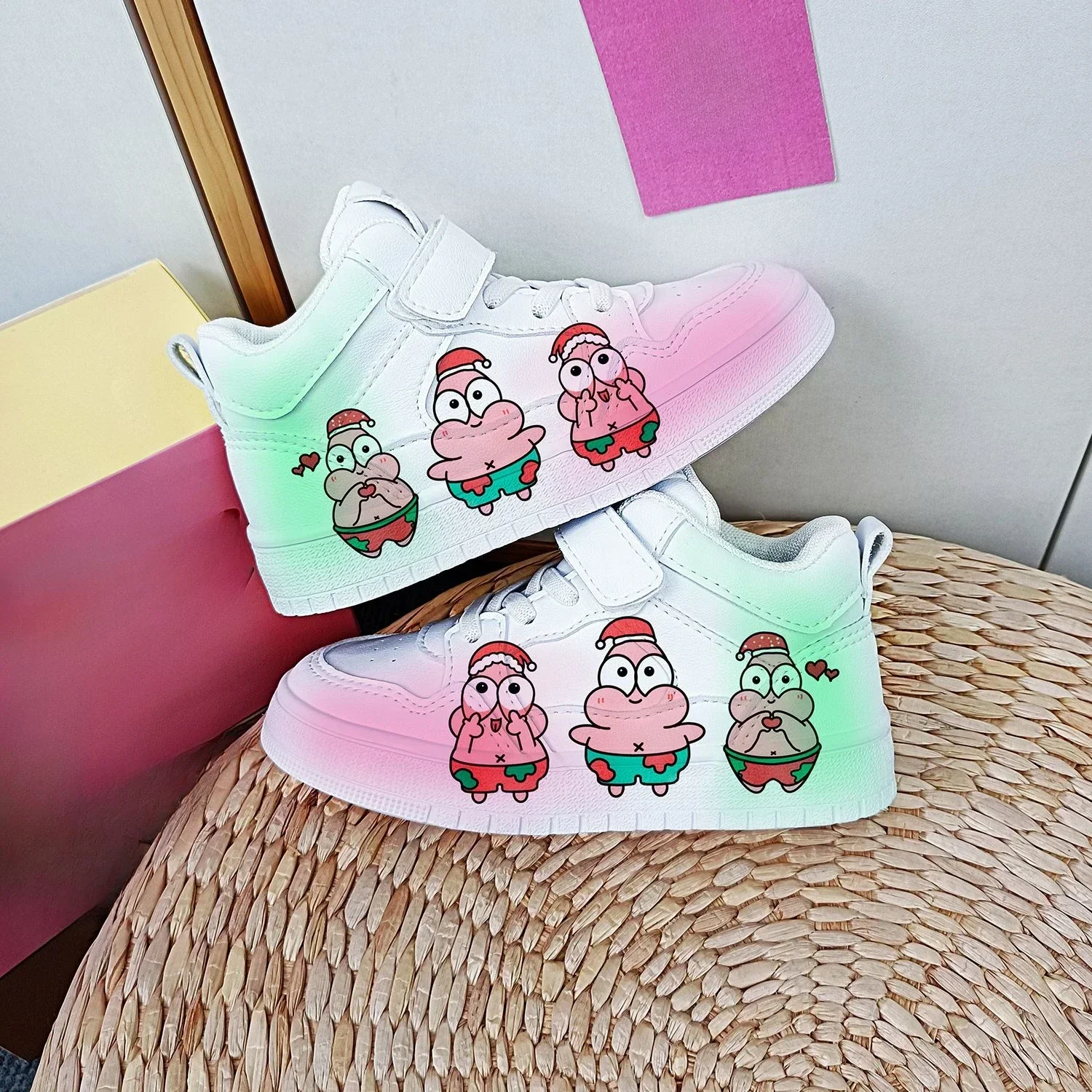 

Original cartoon SpongeBob SquarePants princess cute Casual shoes soft sports shoes for girlfriend gift EU size 25-38