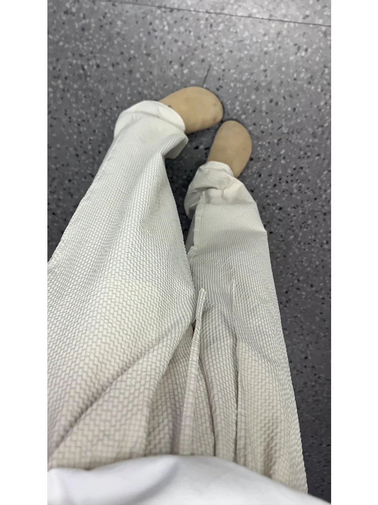 بنطلون رجالي صيفي فضفاض من الحرير الجليدي الرمادي، سريع الجفاف، قابل للتنفس، مناسب للمناخ المكيف، بنطلون طويل مستقيم للراحة و...