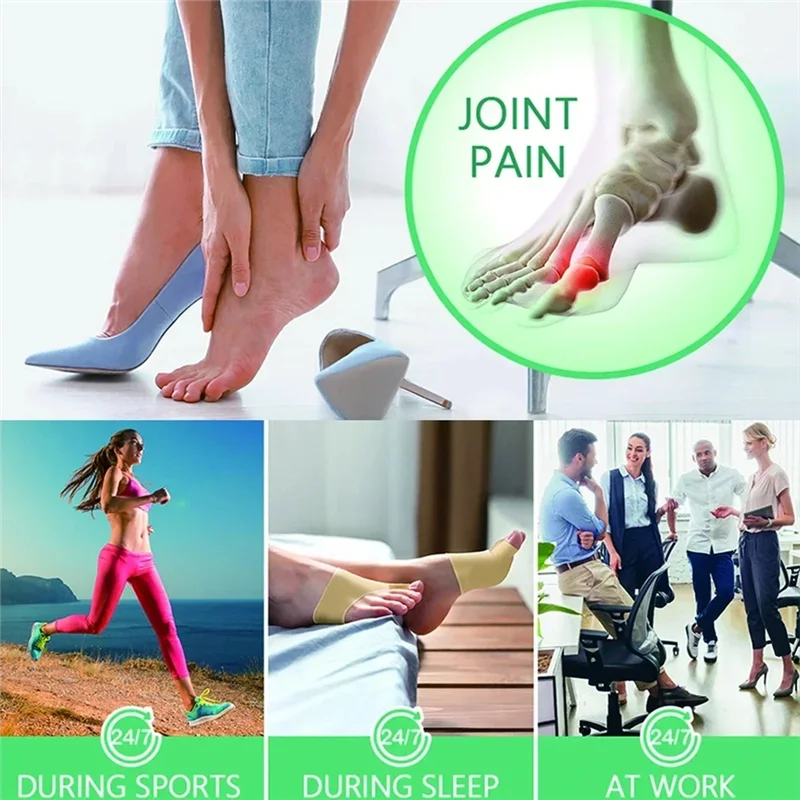 للاسترخاء عند أصابع القدم الكبيرة، مصحح الورم المطاطي، لدعم فاصل أصابع القدم من Hallux Valgus