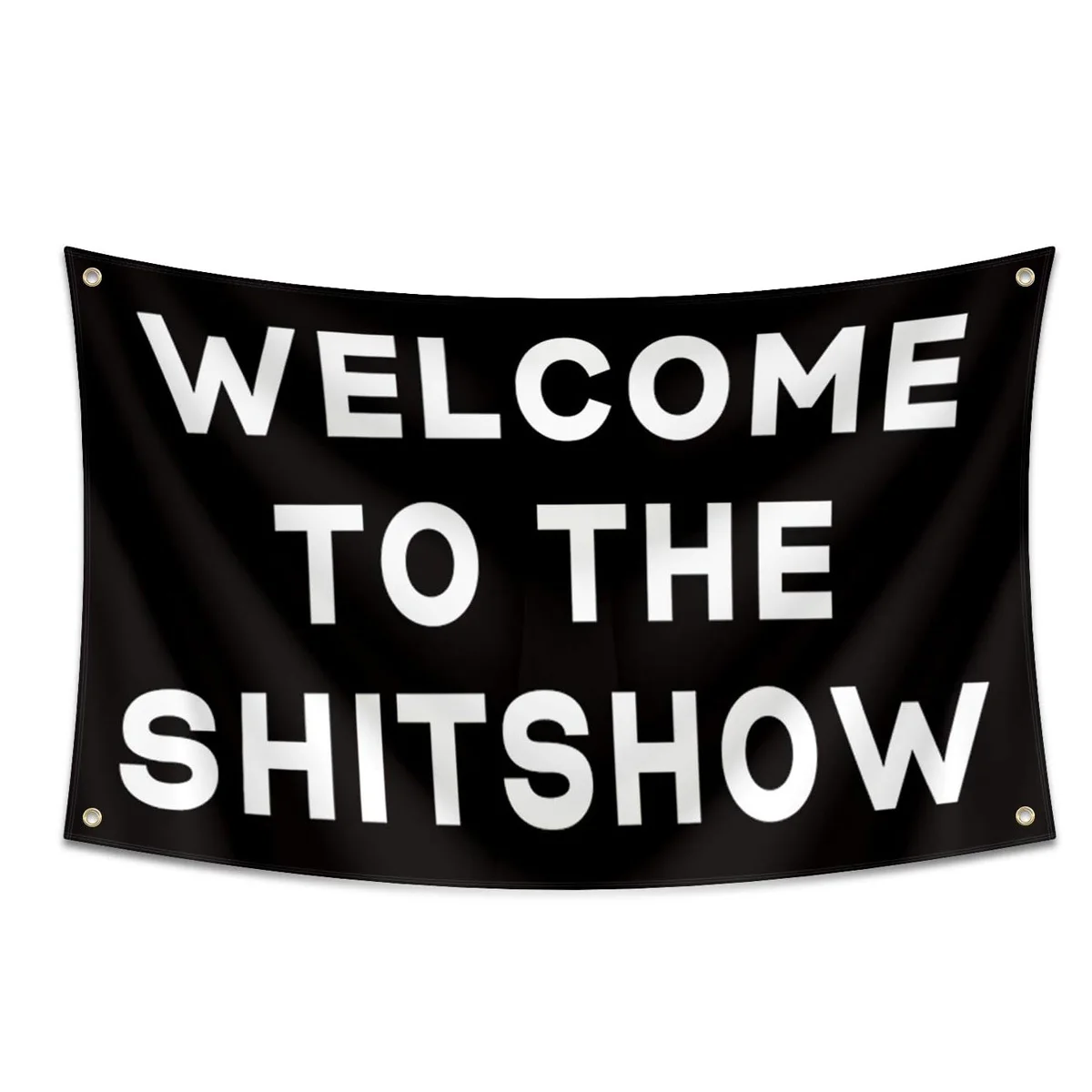 A Bold and Humorous Wall Tapestry: Add a Touch of Wit and Humor to Your Space with This Striking Design Featuring the Quirky