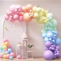 111Pcs Pastel Rainbow Balloon Arch Garland Kit 1st Birthday Party Latex Balloon Arch Baby Shower Air Globos Decorations Supplies
