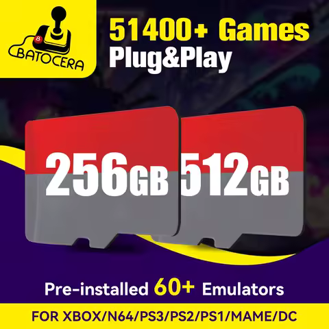 Game TF Card For Steam Deck/Win Handheld Consoles/PC Batocera OS 256G/512G Memory Card With 61000+ Games For N64/PS3/PS2/PS1/WII