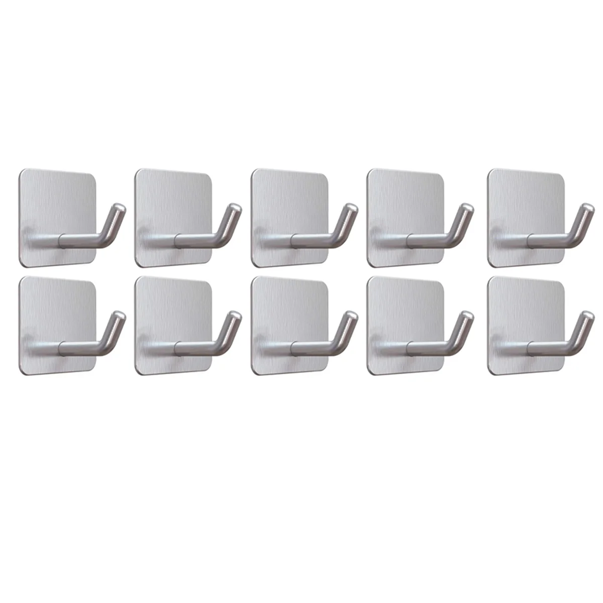 

10PCS Stainless Steel Adhesive Hook Self Adhesive Wall Hooks Hanger Heavy Duty Storage Holder Stick on Towel Hooks,B