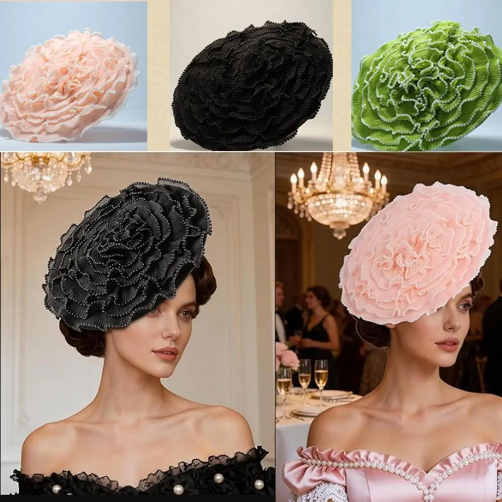 

Flower Mesh Large Floral Headpiece Large Flower with Hair Clip Derby Flower Fascinators Headband Hair Accessories