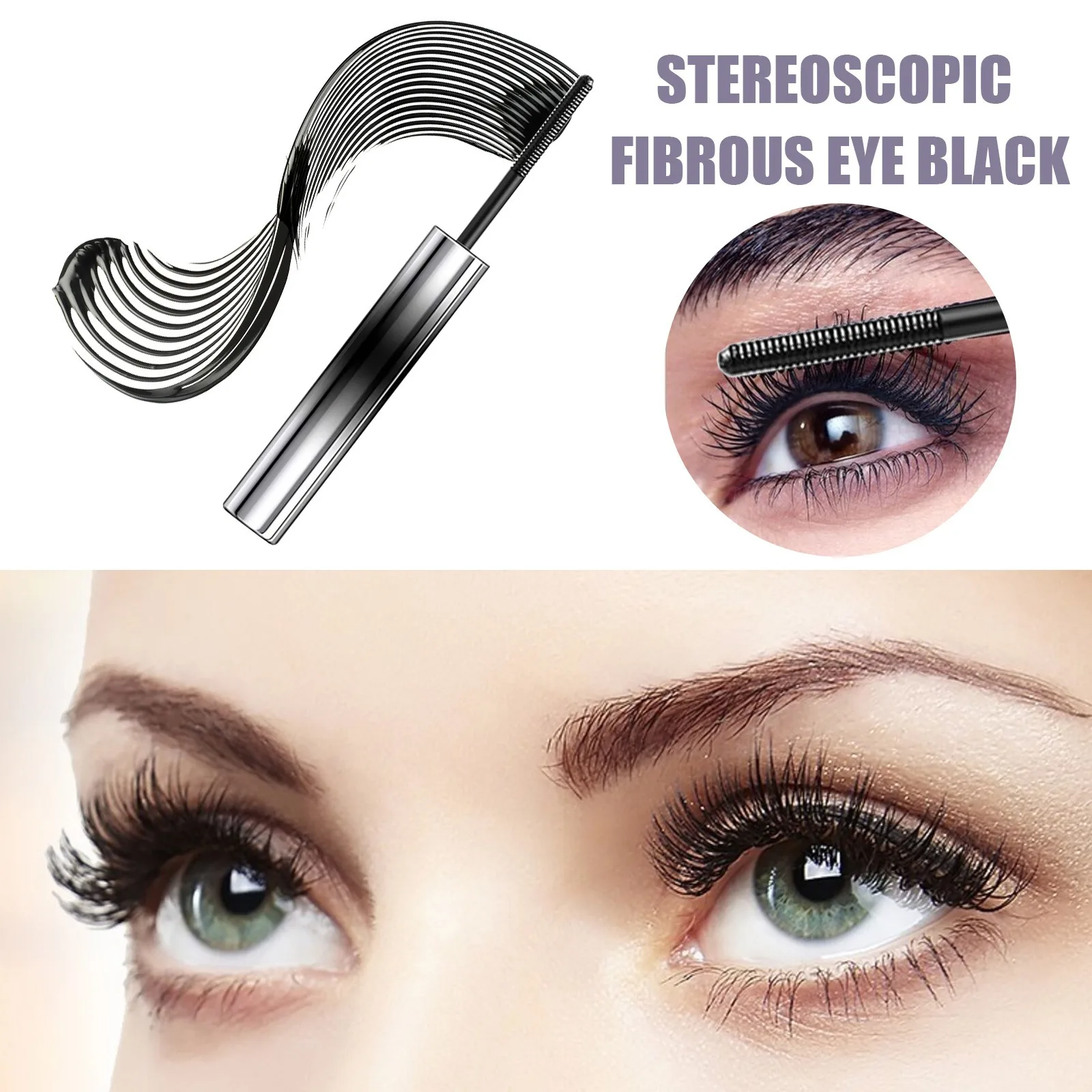 Waterproof Sweat Proof Mascara Cream Thick Elongated Curly Non Smudging Eye Black Mascara Cream Cosmetic