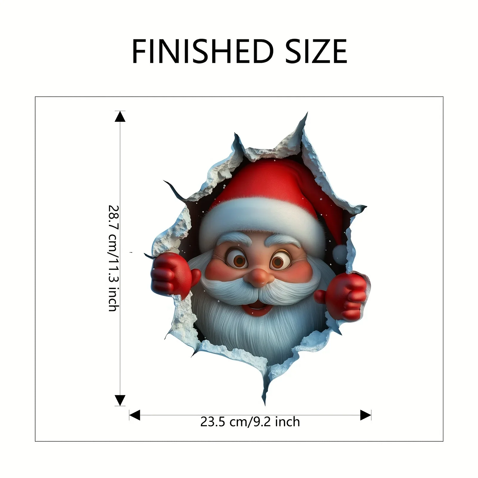3D-Wandaufkleber „Rentier Break-Through“, Weihnachts-Wandaufkleber aus Vinyl, abnehmbare Weihnachtsdekoration für Haus- und Wohnräume – Detail 9