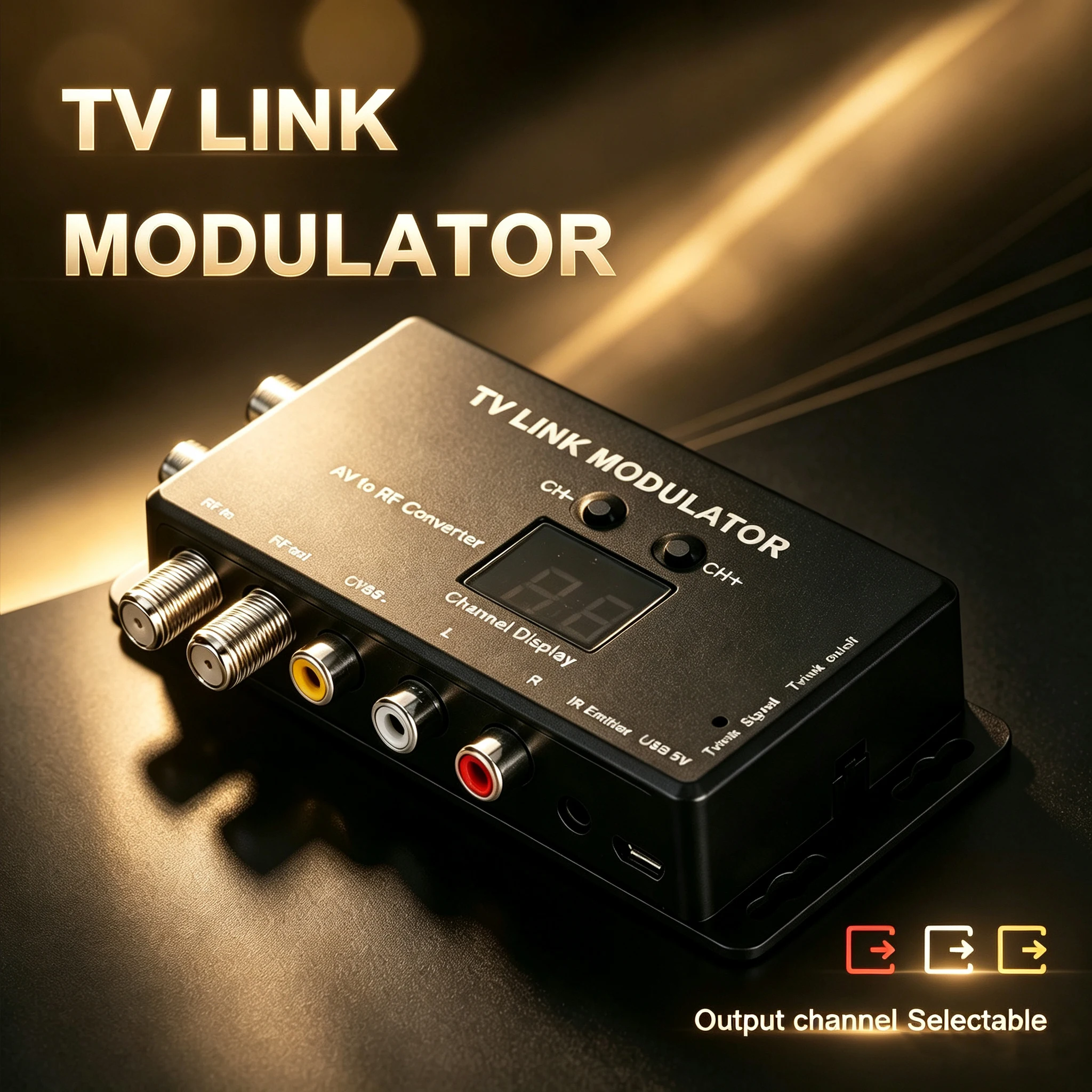 AV TO RF Modulator  IR Remote Control Range Extender Analog TV Self-Produced Program TV LINK Insertion Device TV