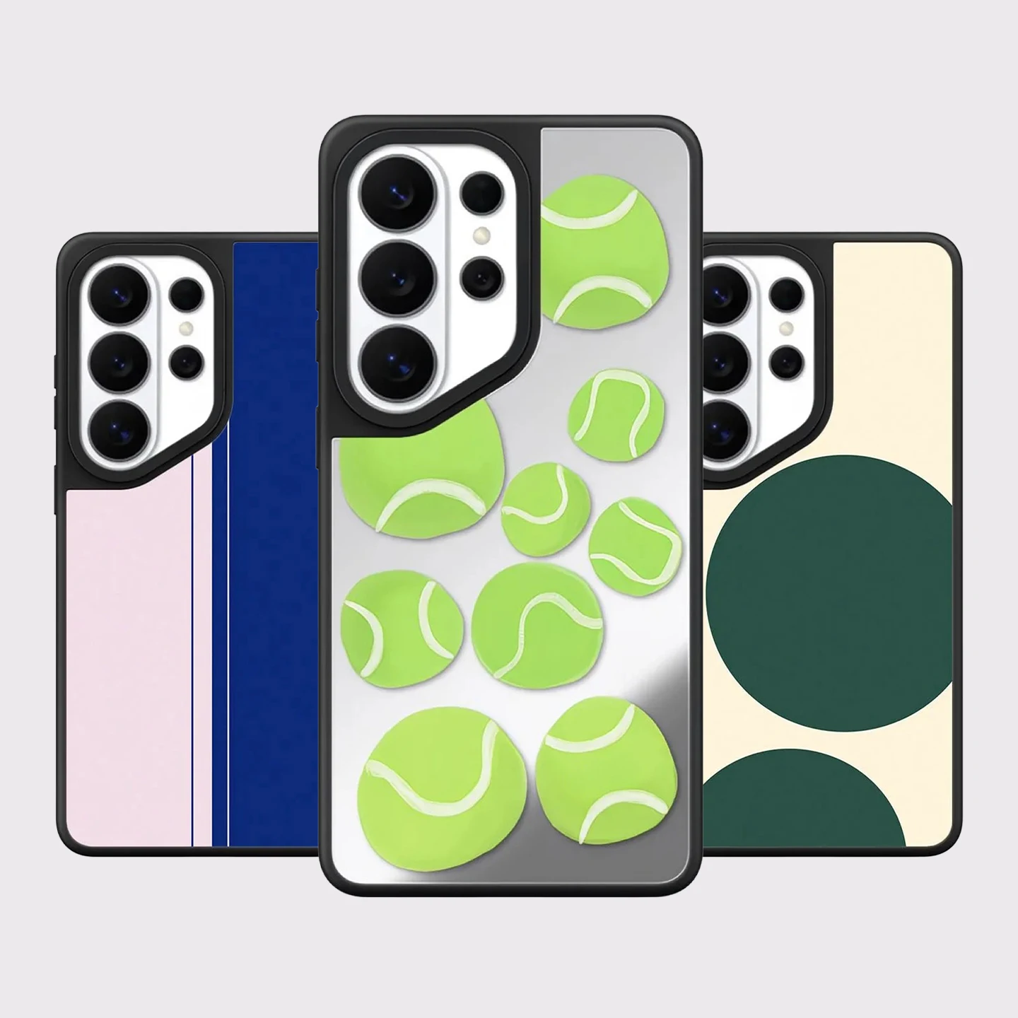 Tennis Balls Mirror Surface Magnetic Phone Cover for Samsung Galaxy S23 S24 S25 S26 Ultra S26+ Plus Case