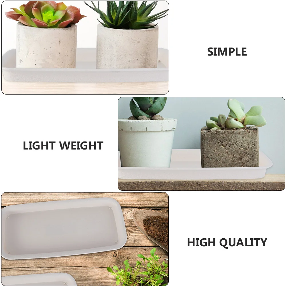

6pcs Plant Pot Tray Durable Pp Material Leak Proof Floor Protection Reusable Flower Pot Saucer For Indoor Outdoor Use