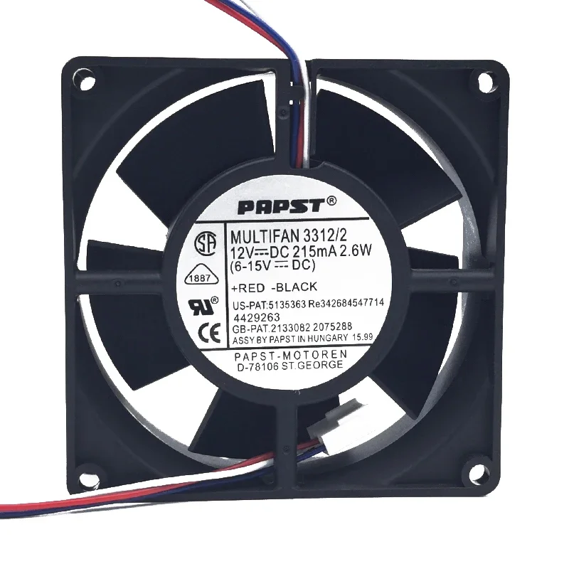 

90*90*32MM Germany PAPST MULTIFAN3312/2 9032 12V 215mA2.6W three-wire inverter fan 9cm