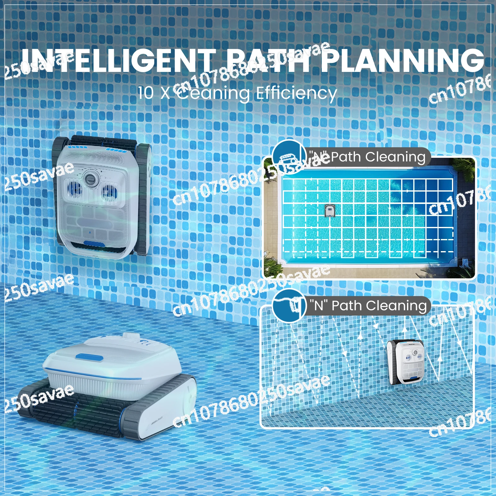 APP التحكم عن بعد جدار تسلق الروبوتية تجمع الأنظف اللاسلكي ذكي تخطيط الطريق التلقائي بارك روبوت السباحة تصفية #4