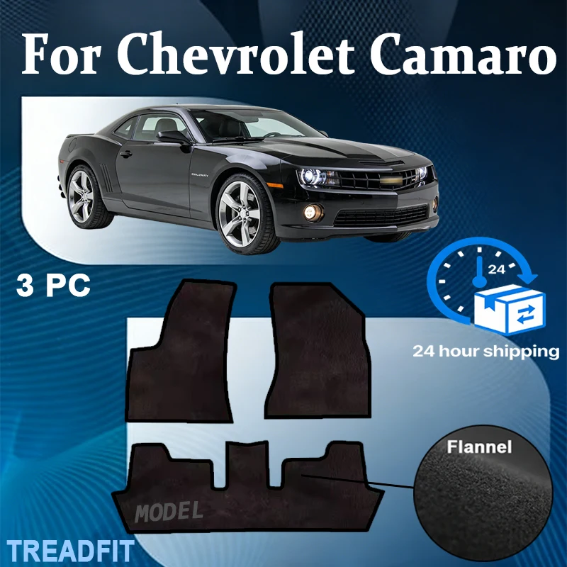 

Нейлоновые автомобильные коврики для Chevrolet Camaro 2010–2015 MK5, полиэстер, замша, противоскользящие, черная основа, красная окантовка по краям