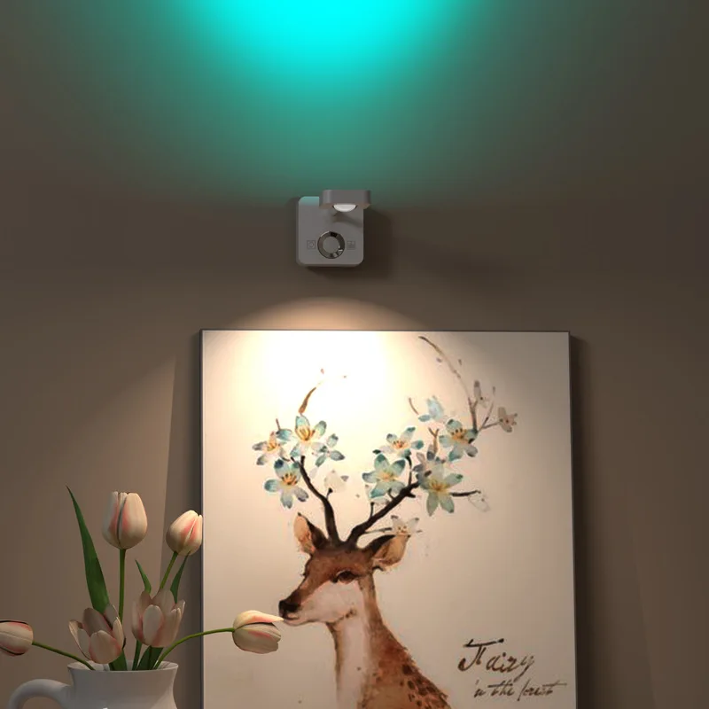 Light Motion Sensor Lamp for Ambient Illumination Night Table Lamp for Bedrooms with Sunset Light Effect and Led Lights