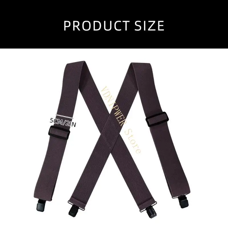 حمالات الرجال المرنة عالية للسروال 4 مشبك حزام مرنة دعامة للعمل D08E