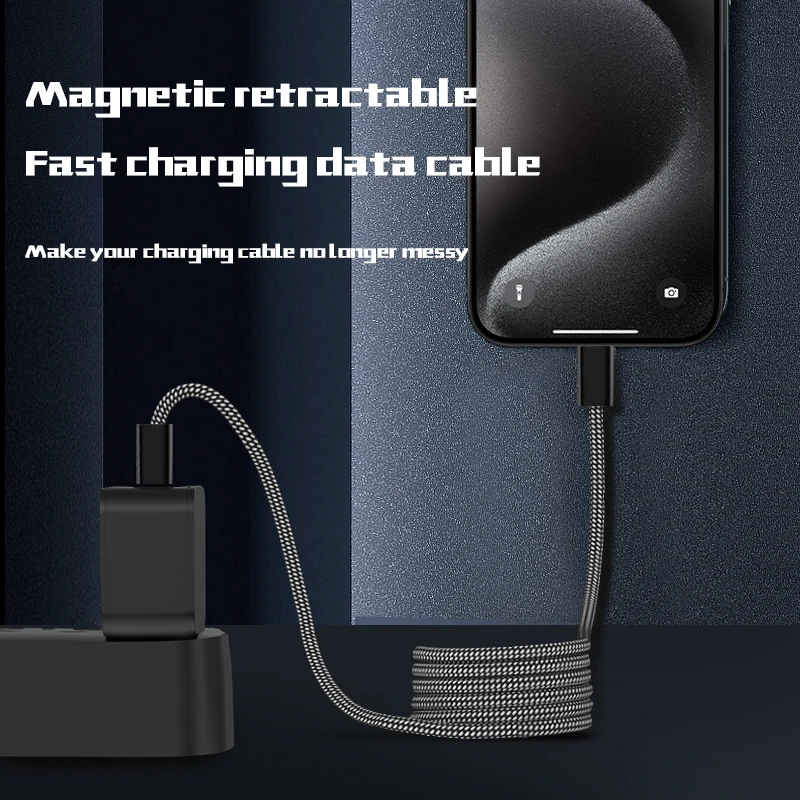 Magnetic Fast Charger Cable for iPhone 16 15 14 100W USB C To C Charging Wire For Macbook Laptop Samsung Fast Charging Cable