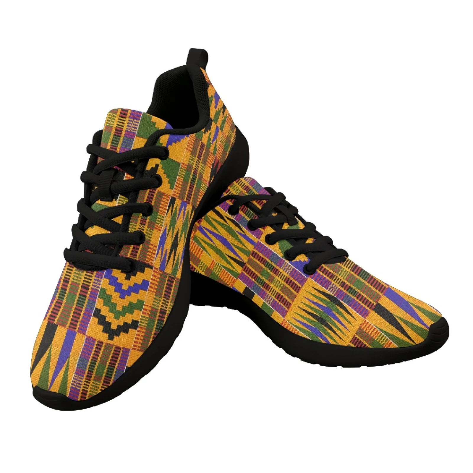Summer Women Casual Shoes Africa Tribal Print Designer Mesh Ladies Sneakers Lace Up Flat Adult Woman Running Jogging Sport Shoes