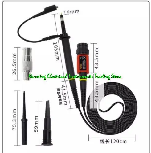 P4100/P4250 Oscilloscope Probe 100:1 High Voltage Withstand 2KV 100MHz/250MHz for oscilloscope