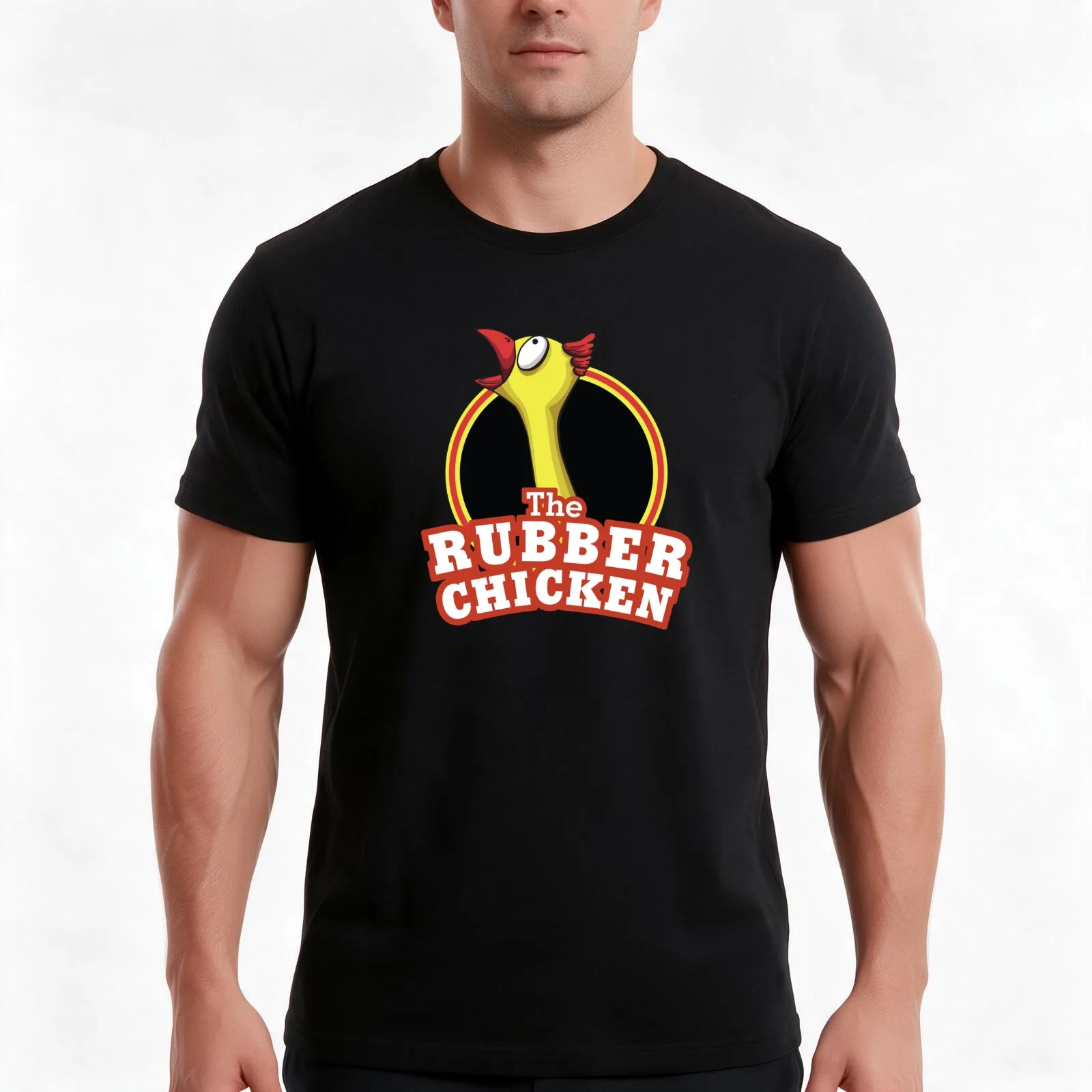 The Rubber Chicken T-Shirt Summer Casual Cotton Tee Oversized Streetwear Tops Vintage Graphic Print Loose Fit Short Sleeve