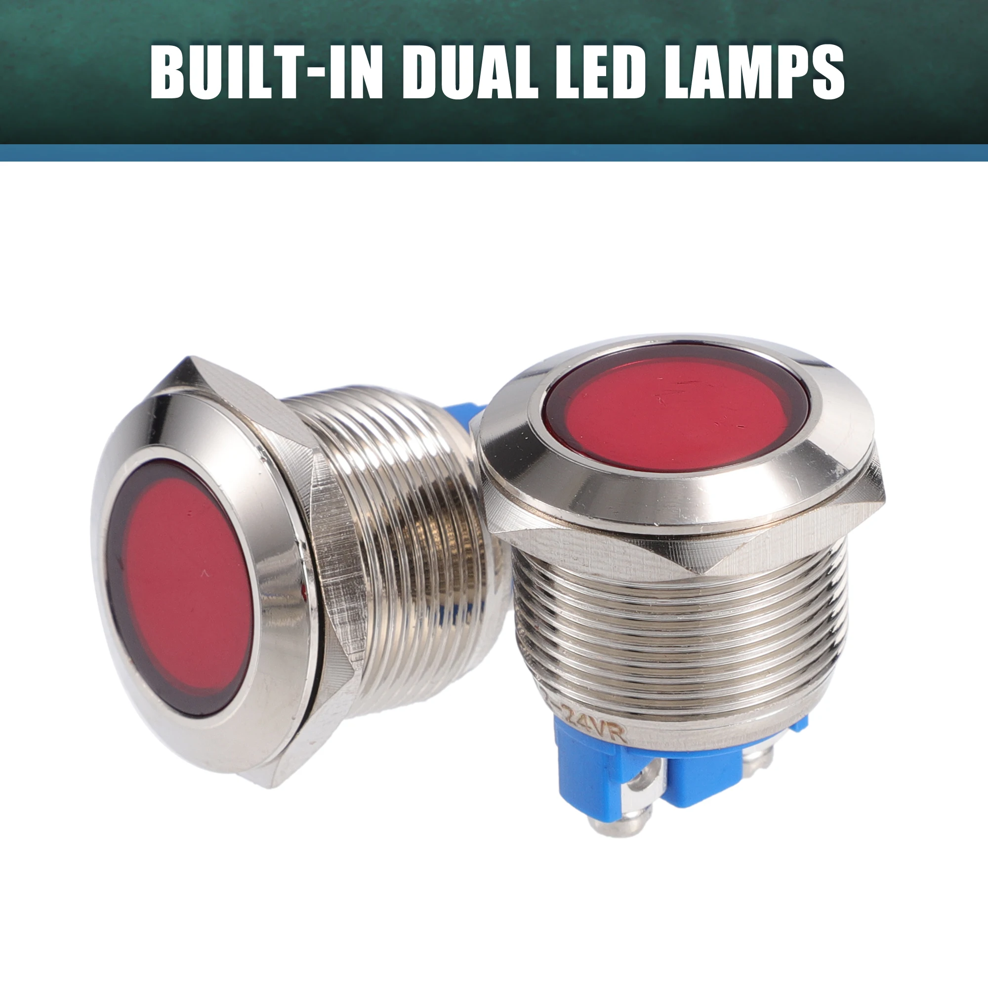 

UXCELL 5 шт. Светодиодный индикатор 19 мм 12 В переменного тока постоянного тока с металлическим корпусом Водонепроницаемая контрольная сигнальная лампа для автомобиля, грузовика, лодки, интерьер, красный