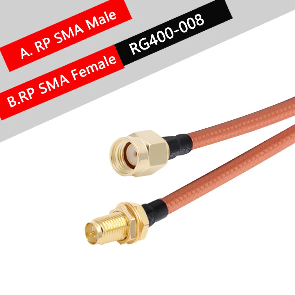 RG400 Cable SMA Male to RP-SMA Male RF Adapter 50 Ohm Semi-Flexible Coaxial Pigtail High Frequency Test Jumper for Electronics - Image 3