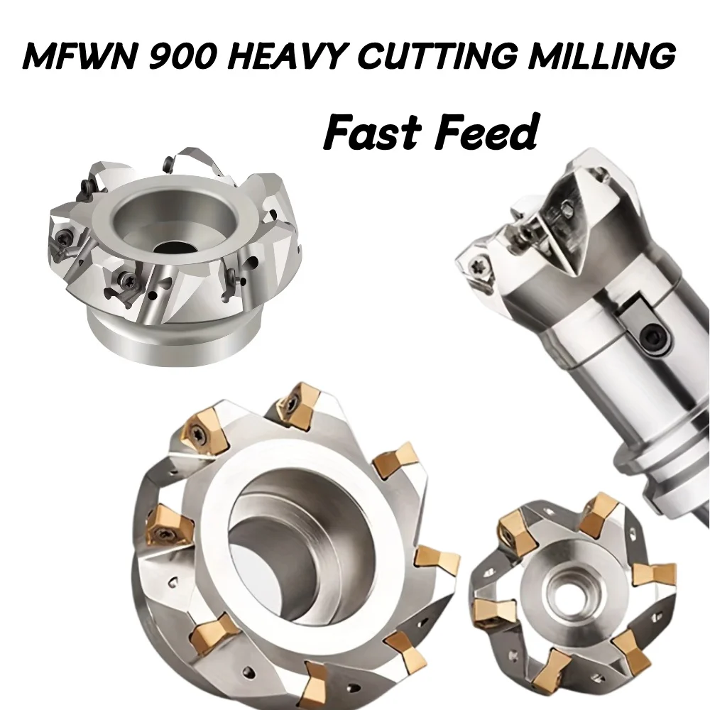 

125mm Face Milling Cutter Disk MFWN 90 Degree MFWN90 Milling Cutter Head Double Sided Hexagonal Heavy Cutting For WNMU08 Insert