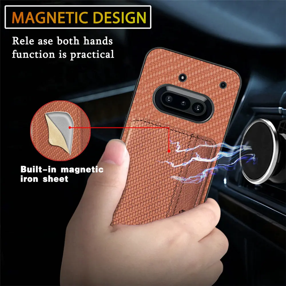 For Nothing CMF Phone 1 2 Pro 3a 5G Leather Card Case RFID 360 Protect Wallet Shell Phone 4a CMF Phone1 Case Magnet Back Cover