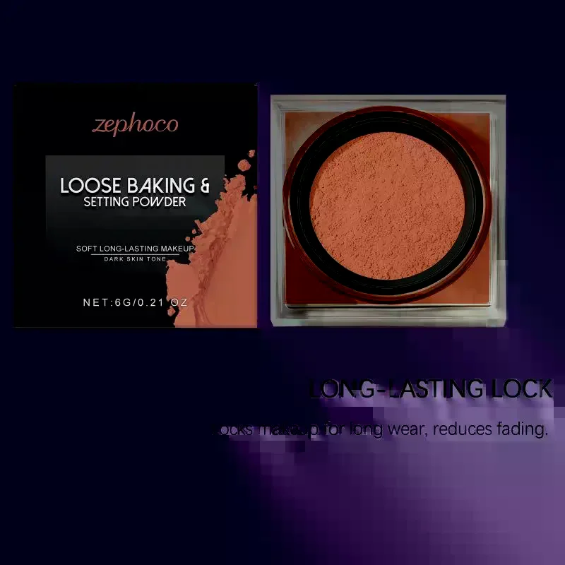 Dark Skin Loose Baking&Setting Powder Long Lasting Oil Control Matte Setting Powder Natural Brightening Face Cosmetics