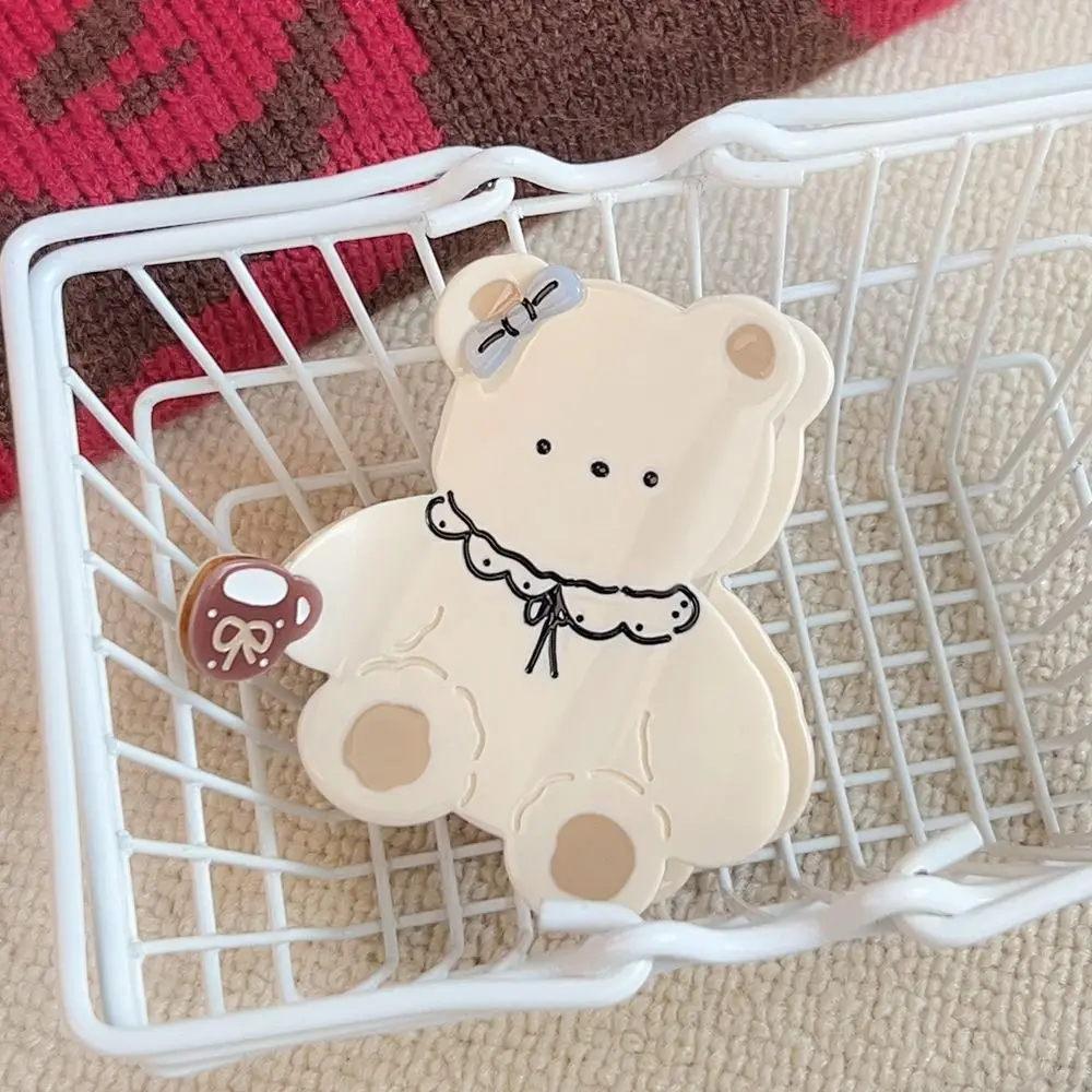 

Trendy Kawaii Cartoon Bear Shark Clip Bow Brown Acetic Acid Hair Claw Sweet Headdress Hair Clip Daily