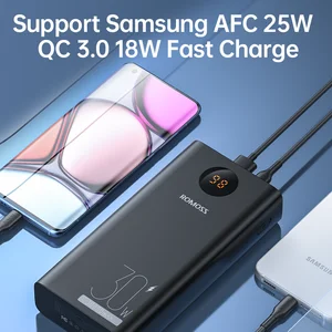 ROMAS-Kraft-Power Bank, Quick Ladegerät, externer Akku für Xiaomi 13 iPhone und Handy, 30000 mAh, 30W, Typ C, 30000 mAh 11 Hauptverkäufe tragbar 30000 - №7